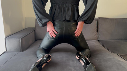 Twerking in Skinny Leather Pants and 7-inch Heels.