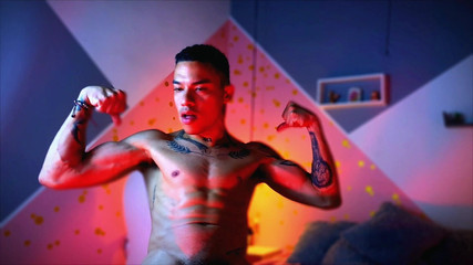 Osiiriis Teaser so Hot Muscles and Tattoos, Latin Boy Ready for Play!