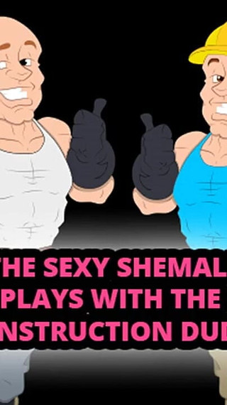 The Sexy Shemale Plays with the Construction Dudes