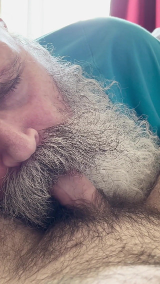 Moustache Grandpa Nurses on Hairy Cub Cock