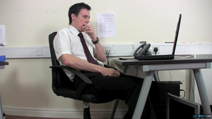 Squirting cum in the office