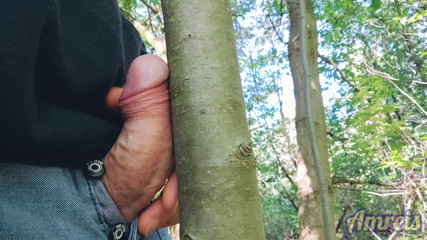 The First Autumn Handjob in the Forest. There Was Little Time, but I Finished!