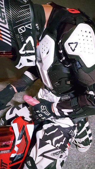 Horny Motocross Player Cumming on Boyfriend Helmet