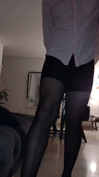 Latino Exercises in Nylon Pantyhose