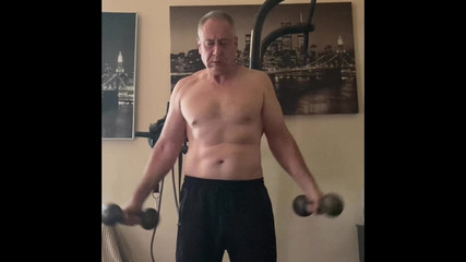 Mature Man Masturbating and Doing Some Sports After