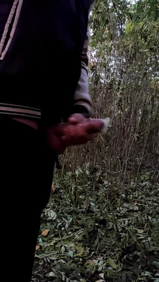 Outside Jerk off with Cum Filled Condom I Was Fucked Before