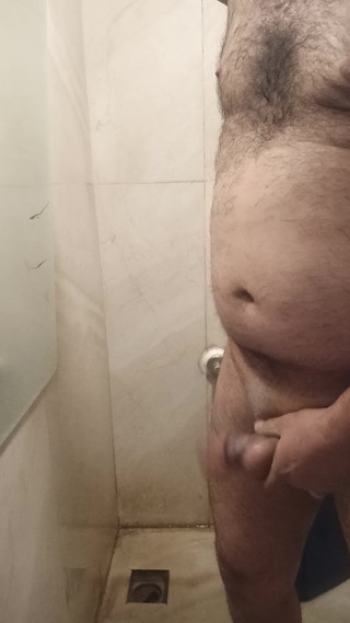 Muscular Turkish Stepdaddy Cums in the Office Bathroom