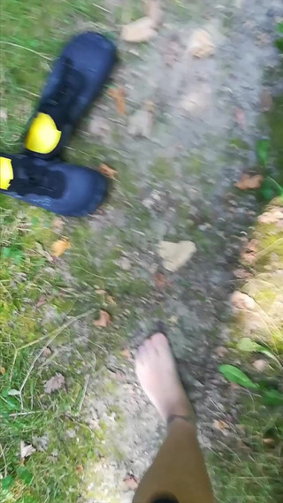 Outdoor Balancing in Pantyhose