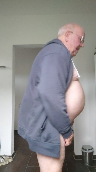 Naked in My Bathroom I Controll My Ass for Marks and Then Use My Leather Belt.