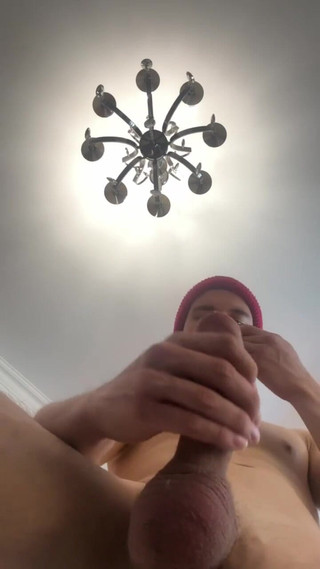 A Guy Jerking off His Beautiful Shaved Dick