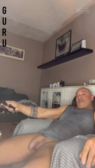 Talking Talking After Jerking. Mr Guru Bodybuilder at Home