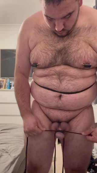 Cock Bondage with Balls Above Cock