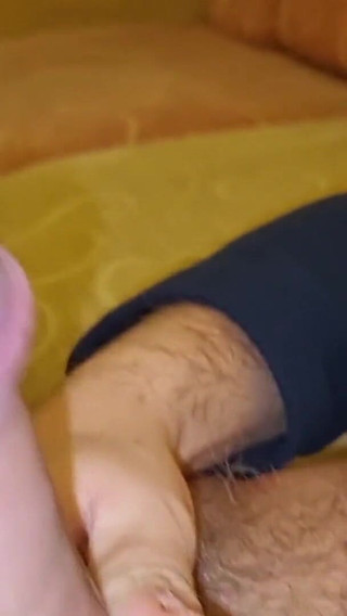 Stepson with Big Cock Arrives - Cumshot Handjob