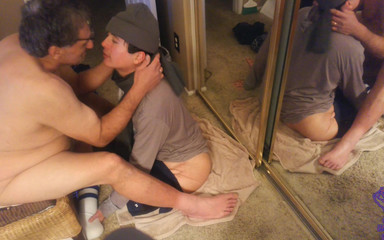 Disabled Boy Sucks Stepdaddy to Keep Warm