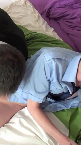 Blond Twink Fucked by 2 Studs