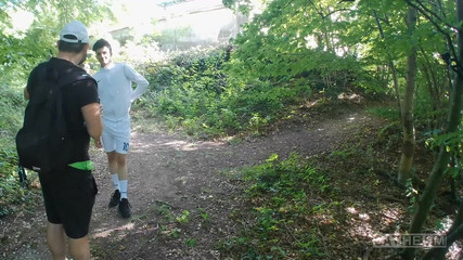 Arab Teen Migrant Jerks off in the Forest After Football Training