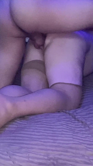 My neighbor put on his wife's sweaty nylons to spread his fat ass for me