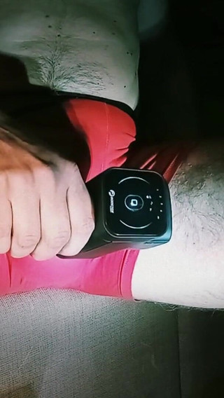 Cums in Panties! Masturbation with a Vibrator Through Red Panties!