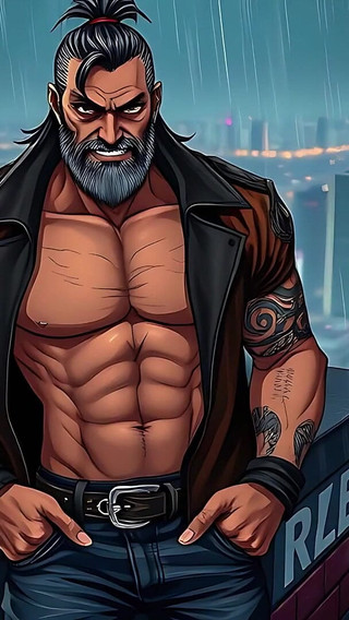 Strong Hunky Men Made with Ai