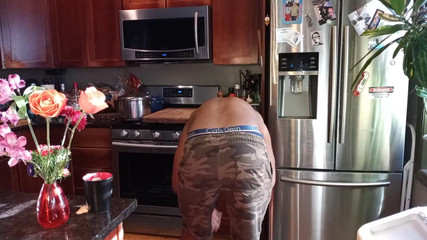 Kennie Jai Jerks off in the Kitchen and Has Tea!!