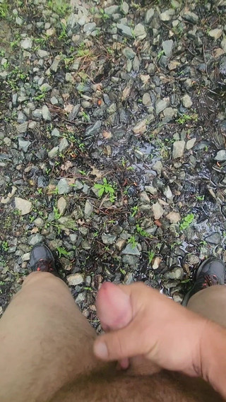 Naked and Jerking in a Random Driveway