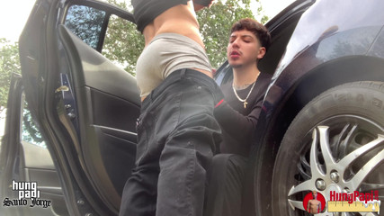 Caught Sucking Big Dick Uncut Cock Hung Papi Outdoor!