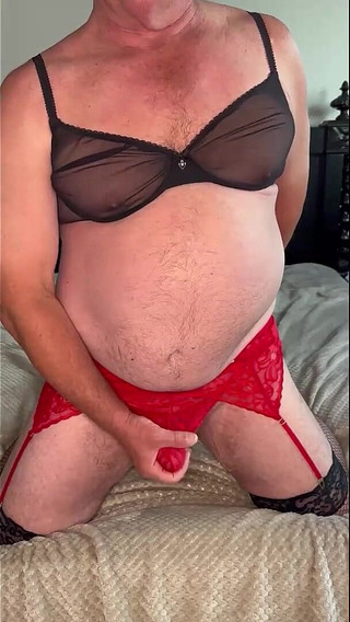 Daddy in Lingerie Cum Shot