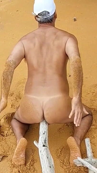 Ladysilva Naked on the Beach Horny with a Cock in Her Ass