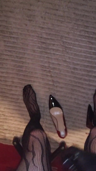 Teasing My Fishnet Stocking