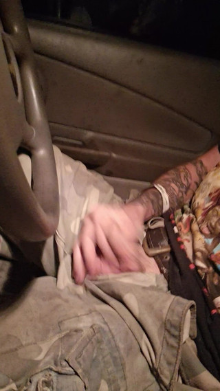 Rubbing Cock in Car