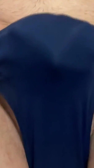 Blowing a Load in Blue Speedo