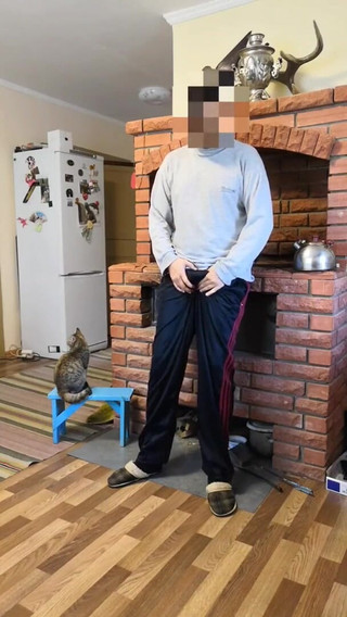 Jerking off My Dick in the Wood Near the Stove