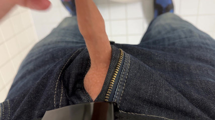 Small Foreskin Cock, Peeing in Clinic