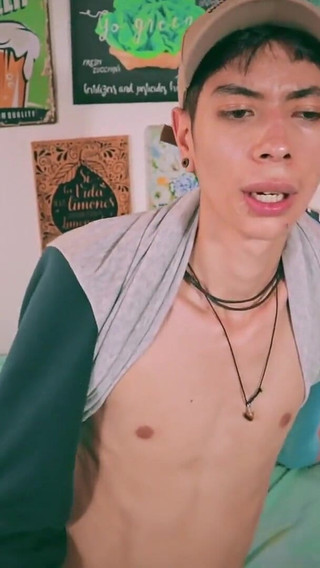 Sport Twink Magic C Jerking His Big Cock Through the Side of His Shorts