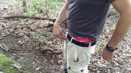 Hiding Behind a Tree, I Jack off in the Woods