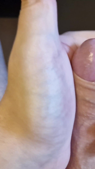 Jerking My Uncut Cock, Playing with My Foreskin and Precum