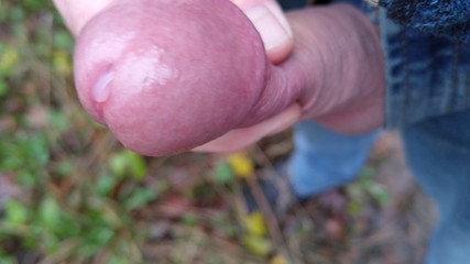 Cum outdoor, Walking with cock out wearing jeans by the river - Rockard Stepdaddy