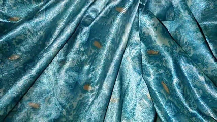Satin Silk Handjob Porn - Cum on Satin Silky Green Print Saree of Neighbor Stepaunty (81)
