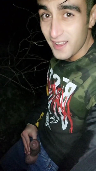 Piss with Hard Cock Outdoor