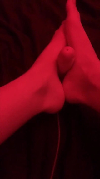 Dildo Footjob at Night - POV