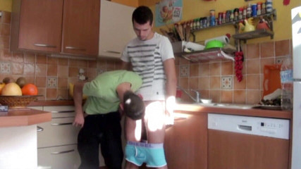 Fucked by his friend in the kitchen
