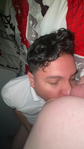 Colombian Sucks Her Boyfriend's Ass at Her Parents' House, Be Careful They Don't Get Caught