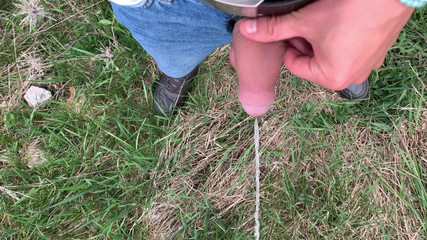 Piss Uncut Cock with Rings on Balls 4K