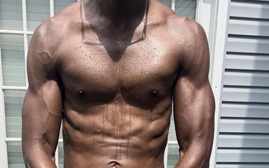 Sexy Man. Sexy Black Male. Blue Body Muscle. Hot