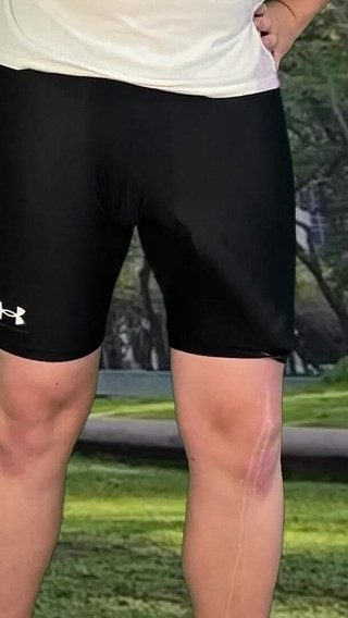 Monster Cock Cyclist Outdoor Dick Flash Cum in Tight Pants