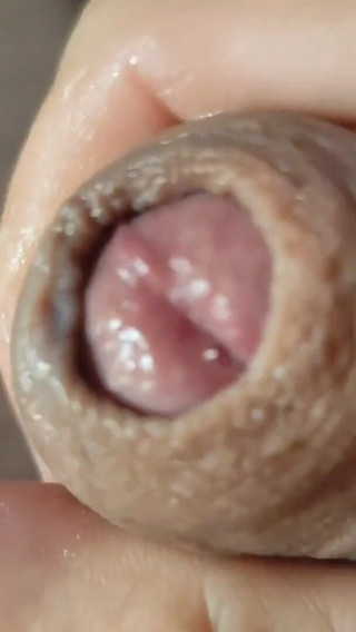 Boy Explores the Super Pre Cum of the Big Cock.