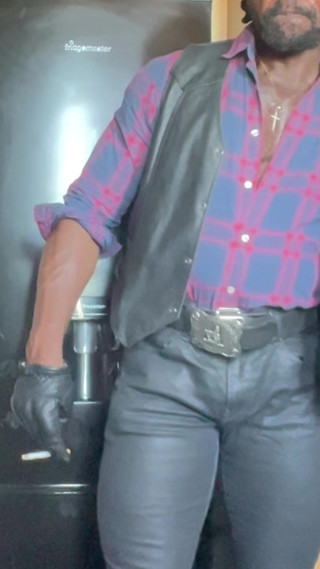 Black Leather Smoking Stepdad