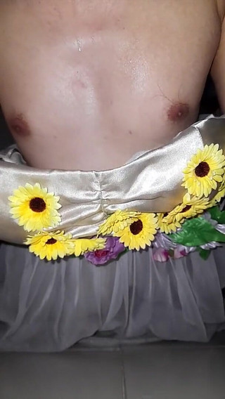 Masturbating Wearing Cute Bridesmaid Dress