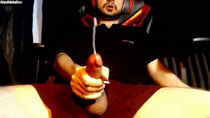 Alex Metallov is very horny male with big oil cock. BIG CUMSHOT
