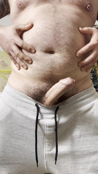 Big Chub Plays with His Belly Then Blows a Fat Load